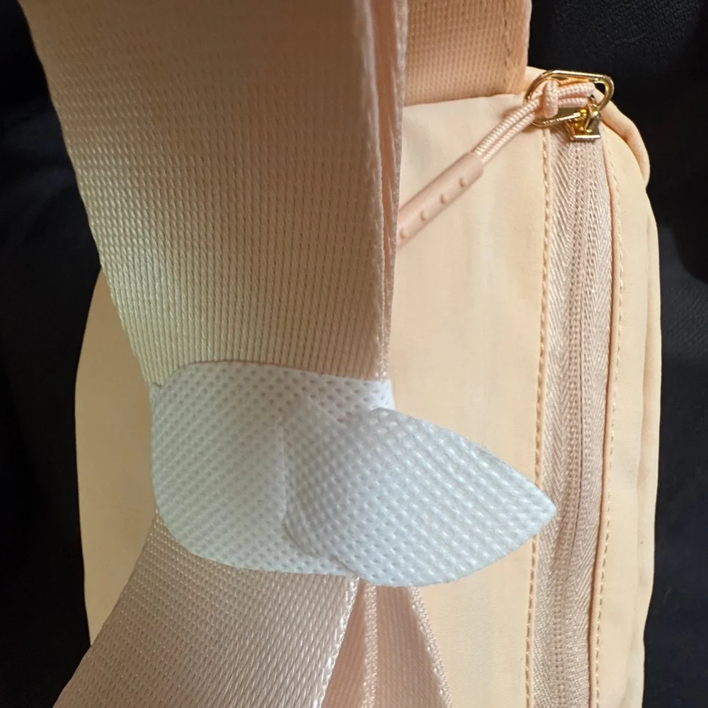 NEW PINK Peach Waist Fanny Shoulder Pack Bag MONOGRAM “M” with Purple Glitter